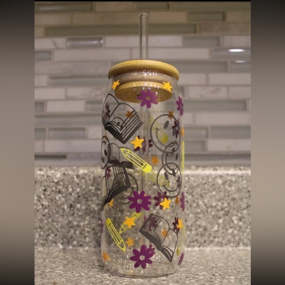 Bamboo lid glass cups